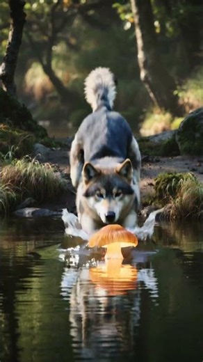 Realistic Wolf Jumps for a Mushroom and Emerges Much Bigger!