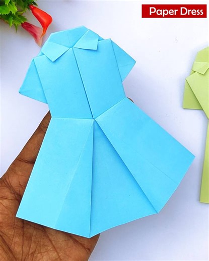 Watch How to Make an Easy Paper Dress For Kids Step by Step. Handmade Creative Paper Toy Crafts. #crafts #origami #paperdress | Creative Art & Craft Ideas