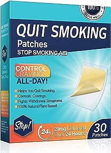 Stop Aid Patches, Helping Quit Patch, Step 1, 30 Patches, 21mg Delivered Over 24 Hours, Easy and Effective Anti-Stickers, Best Product to Help Stop (Step 1)