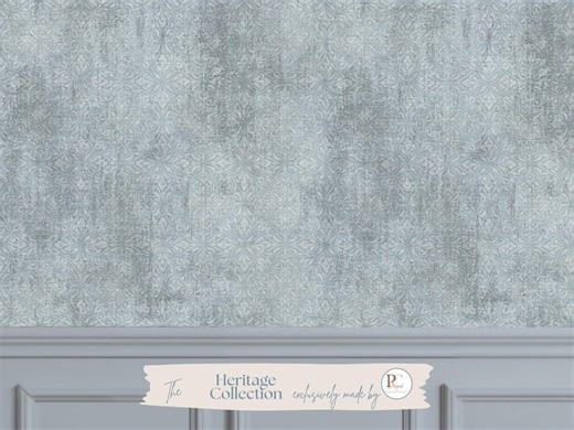 Mineral Blue Damask Wallpaper – Textured Patina Wallpaper, Antique Vintage Wall Mural, Elegant French Country Decor - Etsy