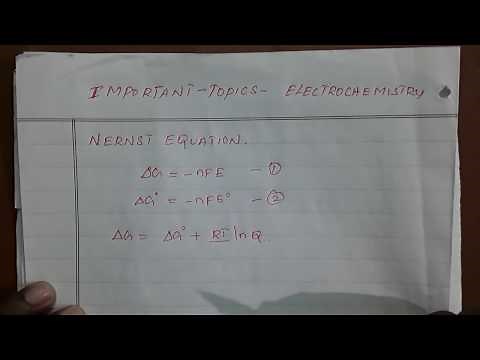 Electrochemistry - Nernst Equation derivation