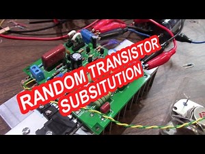 Trying random output transistors in an amplifier to see what happens