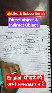 #Direct object and Indirect Object #Live highlight