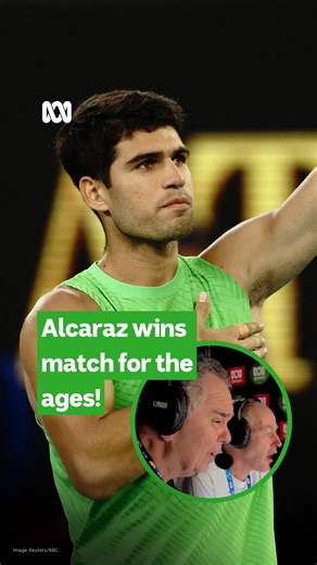 What a finish! Carlos Alcaraz has won a match for the ages. ABC Sport’s Andrew Moore and Peter Johnston were riding every moment. Catch all the action from the Australian Open this summer, live and ad-free. Just look for the tennis button on the ABC listen app: https://www.abc.net.au/listen/live/sport Follow our live blog: https://ab.co/4a2UJR9 | ABC Sport