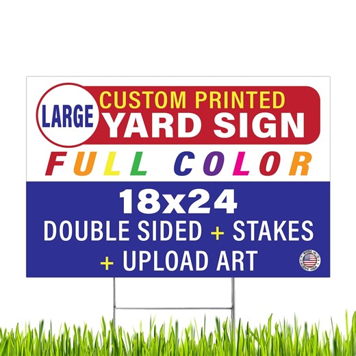 Custom Printed Yard Signs | 24x18", 12x18", 36x24", 48x48", 48x96" | Bulk Pricing Available, Unlimited Color, Stakes, Double Sided Printing - Etsy