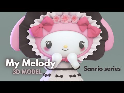 How to make My Melody 3d model Blender 2.9 [Sanrio Series]