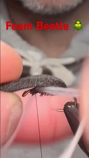 Tying Foam Beetles Made Easy - 🎣🪲 #fishing #flyfishing #beetle #fly #flytying #fishing