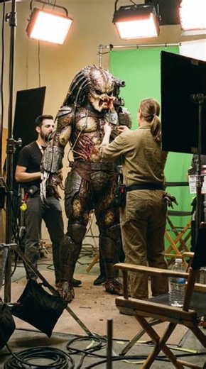 Predator A behind the scenes moment from a film set