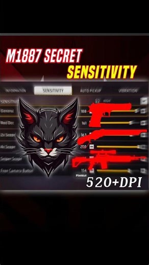 M1887 Secret Sensitivity Settings || Auto headshot settings free fire 2026 #m1887sensitivity #ffmax