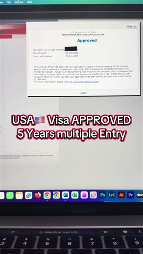 USA B1/B2 5-Year Multiple Entry Visa Approved in Dubai