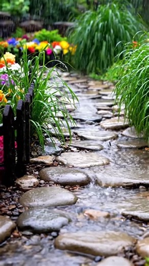 Magical Flower Garden Rain ASMR | Relaxation