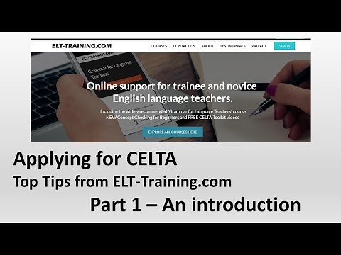 Applying for CELTA - An introduction from ELT-Training.com