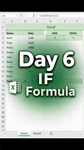Day 6: Excel Can Decide For You 🤯 | IF Formula in 15 Sec #excel #exceltips #if #automation