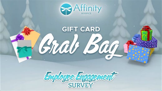 At Affinity Hospice, our employees give extraordinary compassion every day — and we believe it’s just as important to care for them in return. 💙 This holiday season, we launched a Gift Card Grab Bag to celebrate our team and encourage honest, meaningful feedback through our Employee Engagement Survey. Their voices help us grow, improve, and continue delivering exceptional care to patients and families. We’re proud to support the people who support our communities. #AffinityHospice #EmployeeAppr