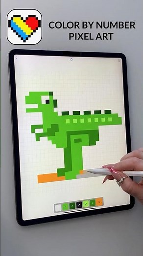 Coloring Book Pixel Art Color By Number DINO #pixel #coloringbook #pixelbynumber #love