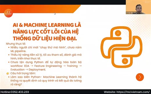 Machine Learning: Con đường trở thành Data Scientist & AI Engineer | Học Viện Công Nghệ MCI Việt Nam