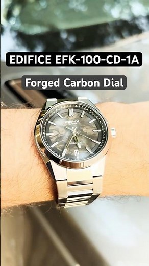 Casio Goes Mechanical! Forged Carbon Dial EDIFICE EFK-100CD-1A in the Sun!