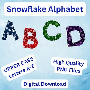 Snowflake Alphabet Letters PNG