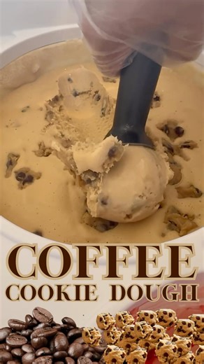 Coffee Cookie Dough Ice Cream Rich mocha bliss with dreamy dough bites 🍪 #cookies ☕ #dessert ✨