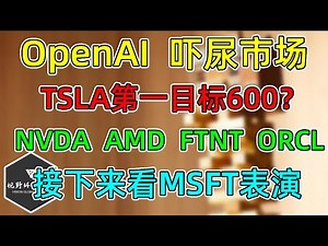 美股 OpenAI吓尿AI市场！NVDA、AMD、FTNT！TSLA股东同意马斯克薪酬！第一目标600！接下来看MSFT表演！
