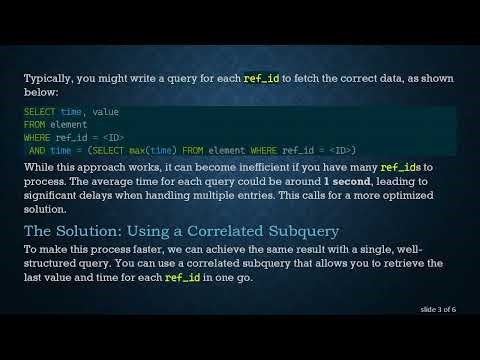 Optimize Your SQL Queries: How to Efficiently Group Queries with Max/Last Value
