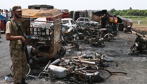 Overturned oil tanker explodes in Pakistan, killing 153