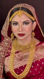 9.8K views · 72 reactions | Beautiful traditional red bride by Glam Makeover ❤️ #glammakeoverbd #bridalmakeoverbd #Hairstyles2025 #weddingseason2025 #mattebridallook #receptionbride #glammakeover #redsareeglow | Glam Makeover | Facebook