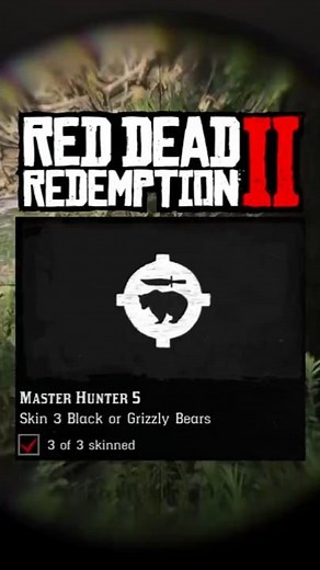 Skin 3 Black Bears Or Grizzly Bears | MASTER HUNTER 5 TIPS! #RDR2 #Shorts