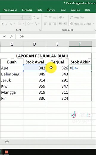 Cara Menggunakan Rumus Pengurangan di Excel