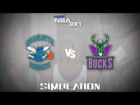 NBA 2K1 (2000) - Charlotte Hornets vs Milwaukee Bucks [Gameplay Simulation]