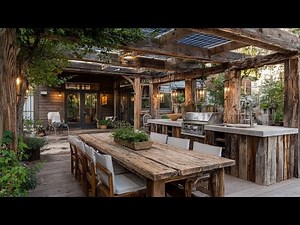 Stunning Outdoor Kitchen – Upcycled Barnwood Outdoor Kitchen