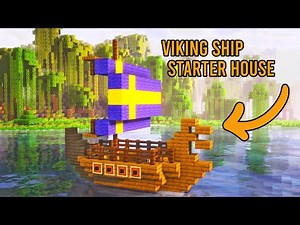 Minecraft Tiny Viking Ship Starter House Tutorial