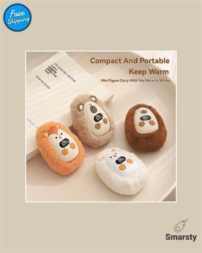 Plush Hand Warmer Winter Mini Portable Three-speed Adjustment Battery Life Long-lasting Smart Tem...