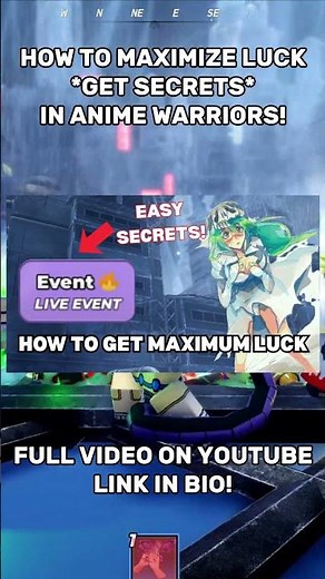 The FASTEST way to get secrets in Anime Warriors 3 🤯🔥#Roblox #AnimeWarriors3 #Shorts #anime