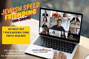Jewish Speed Friending NYC  Zoom- at Zoom Virtual Room, New York on 15th September, 2024