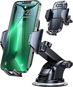 andobil 2025 Military-Grade Car Phone Holder [Upgraded Strongest Suction & Clip] Phone Holders for Your Car, Dashboard Windshield Vent Car Phone Mount for iPhone 17 Pro Max 16 15 14 13 12 Android