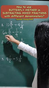 How to use BUTTERFLY METHOD in SUBTRACTING MIXED FRACTIONS with different denominators? #math #fractions #subtractionoffractions #mathtutorial #subtraction #mathematics #CSEReview | Unang Math
