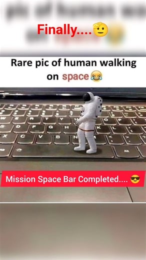 One Small Step for Man on Space Bar l Space Mission: Keyboard Addition 😎 l Walking in Space l