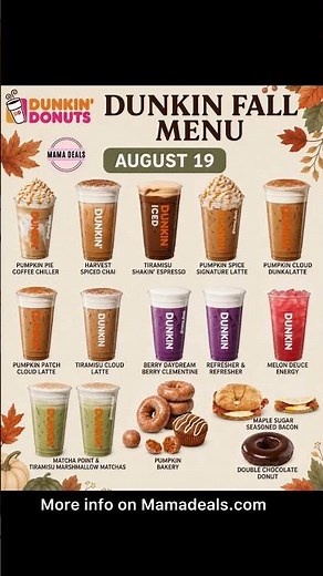 Dunkin Fall Menu 2026 🎃 Every NEW Drink, Donut & Food Item Coming August 19