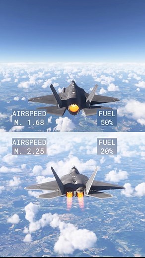 73K views · 1.4K reactions | Which Fighter can Fly with Full Afterburner Longest? #f22 #f35 #afterburner #msfs | Aaron Rheins | Facebook