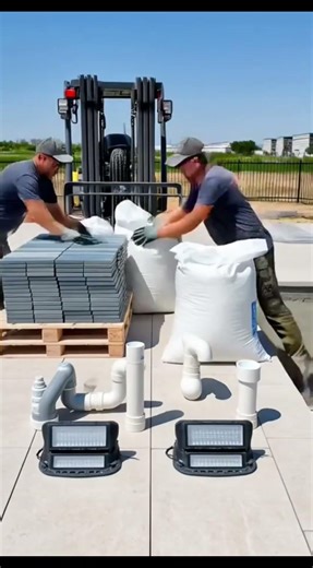 constructing a swimming pool in USA #fyp #aivideo