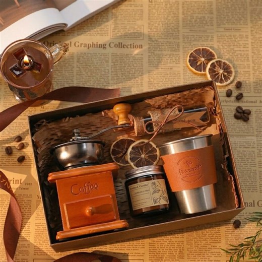 Outdoor Coffee Gift Box for Him, Travel Coffee Kit With Grinder, Camping Gift Set for Men, Portable Coffee Set, Minimalist Adventure Gift - Etsy