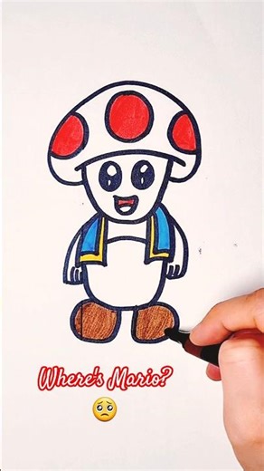 🍄 I Drew Toad from The Super Mario Bros. Movie ✏️✨ #shorts #artforkids #howtodraw #cuteart #easyart