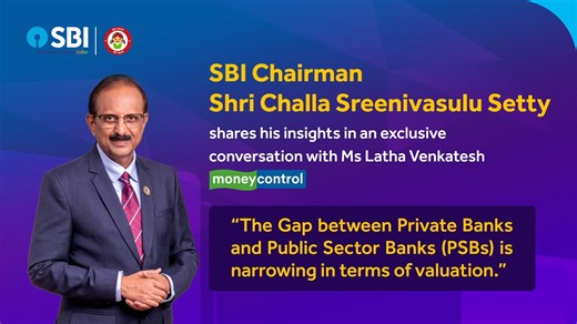 "The Gap between Private Banks and Public Sector Banks (PSBs) is narrowing in terms of valuation." says SBI Chairman, Shri Challa Sreenivasulu Setty, as he shares his insights in an exclusive conversation with Ms Latha Venkatesh, moneycontrol.com #SBI #TheBankerToEveryIndian #PSBs #Performance #BankingGrowth | State Bank of India