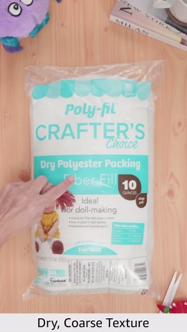 Poly-fil Fairfield CCDF10 Crafter's Choice Dry Packing Fiber Fill 10 Ounce Bag, Blue/Orange