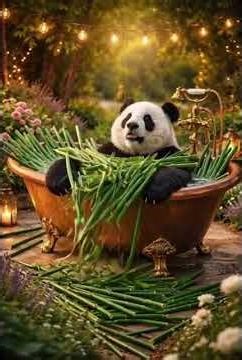 Most Relaxing Panda Bamboo Bath 🌿🐼