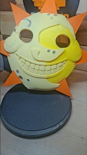 Sundrop 3d printed mask assembly. FNAF Cosplay. #sundrop #fnaf #fnafcosplay #makerworld #3dprint