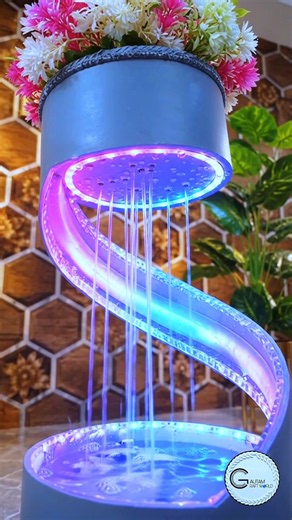Stunning RGB Water Fountain Decoration 💧✨ | Beautiful Home Decor Idea | Luxury Fountain Design