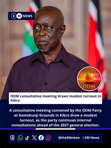 A consultative meeting convened by ODM Party Leader Senator (Dr) Oburu Oginga at Kamukunji Grounds in Kibra, drew a modest turnout, as the party continues internal consultations ahead of the 2027 general election. The meeting was intended to engage party members on ODM’s strategic direction, including ongoing coalition discussions with the ruling UDA. Eyewitnesses and social media footage showed sections of the venue sparsely filled hours after the scheduled start time. Several senior party figu