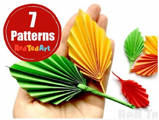 7 Ways to make an Origami Leaf - Red Ted Art - East Paper Crafts